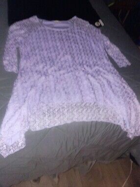indigo soul Lavender Lace Knit Pullover